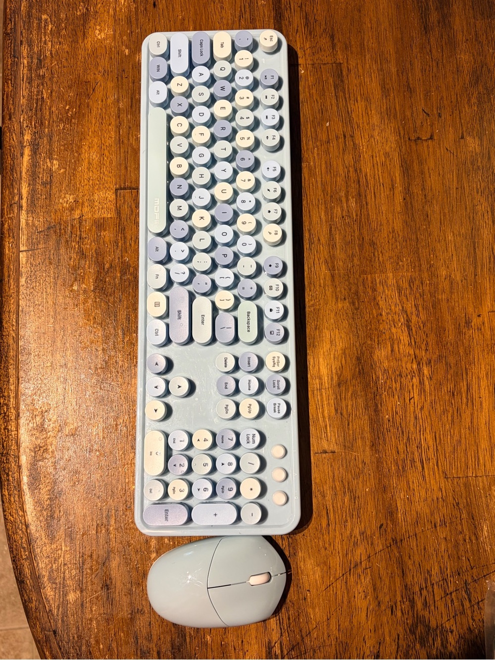 Blue Wireless Keyboard and Mouse